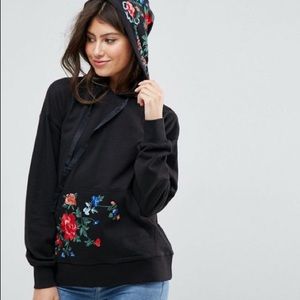 ASOS flower embroidered hoodie sweatshirt